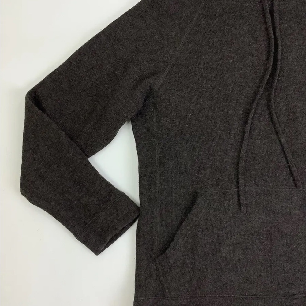 Modern Amusement Mens Sz L Lambswool Blend Knit Hoodie Brown Pullover Style - Picture 2 of 4